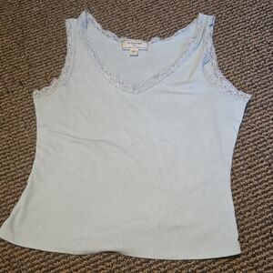 No Comment Mint Green Lace Trim Camisole Top